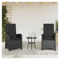 VidaXL Gartensessel mit Kissen 2 Stk. Verstellbar Schwarz Poly