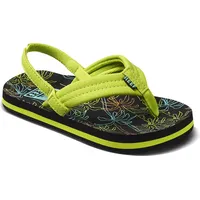 REEF Little Ahi Flipflop, Neonfarbene Handfläche, 36 EU