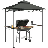 Outsunny Grillpavillon - 240Lx150Wx258Hcm - Dunkelgrau