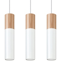 Sollux Lighting Pablo 3 Hängelampe weiß, Natur Holz 3x