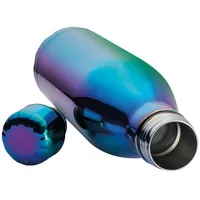 MacMa Edelstahl Trinkflasche / im Licht mit Regenbogenfarbeneffekt /
