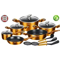 DMS DMS® 15-teilig Kochtopfset Töpfe Kochgeschirr mit Marbel Beschichtung