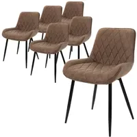 ML-Design Esszimmerstuhl Kunstleder braun 6er Set