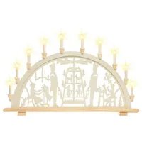 SIKORA LB10-10 klassischer XXL Holz Schwibbogen beleuchteter 10-flammiger LED