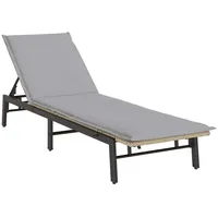 VidaXL Sonnenliege mit Auflage Beige Poly Rattan