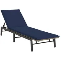 VidaXL Sonnenliege mit Auflage Grau Poly Rattan