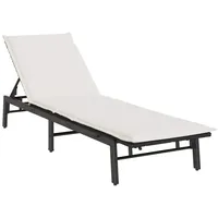 VidaXL Sonnenliege mit Auflage Schwarz Poly-Rattan