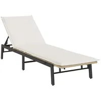 VidaXL Sonnenliege mit Auflage Beige Poly Rattan