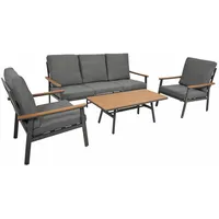DEGAMO Calgary Loungeset 4-tlg. Aluminium anthrazit/grau