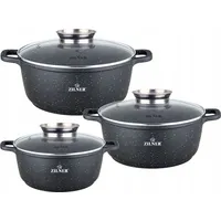 ZILNER 6-teiliges Topfset 16/18/20cm Induktionstauglich, Stahl, 3 Stück, Kochgeschirr-Set,
