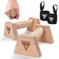 PULLUP & DIP Holz Liegestützgriffe mit ergonomischem Griff inkl.
