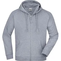 James & Nicholson Kapuzen-Sweatjacke JN059, - M - grey-heather