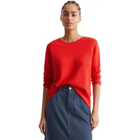 Marc O'Polo Strickpullover mit Rundhalsausschnitt, rot, XS