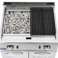 Royal Catering Doppel-Lavastein-Gasgrill 2 x 8 kW geriffelt 6