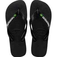 HAVAIANAS Unisex Kinder Brasil Logo (Mini Me) Zehentrenner, Schwarz,