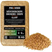 PINI 15 Kg Räucherchips Buche und Erle gemischt 4-6