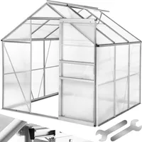 Tectake tectake® Gewächshaus, 5,85 m3, UV-beständig und wärmedämmend, 185