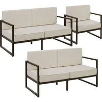 Tectake Garten-Loungeset, für 5 Personen, Dicke der Sitzpolster 14
