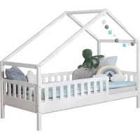 TICAA TiCAA Hausbett Bodenbett wandelbar mit asymmetrischem Dach "Lou"