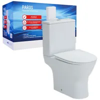 Sanicomfort Paros Stand-WC mit WC-Sitz Weiß spülrandlos