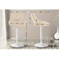 CLP Barhocker Milet Kunstleder creme/weiß