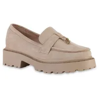 VAN HILL Damen Plateauschuhe in Khaki