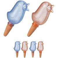 Relaxdays Tonkegel 6er Set, Vogel-Design, Wasserspender für Pflanzen, autom.