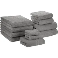 Beliani Handtücher 11er Set ATAI Baumwolle Grau