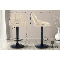CLP Barhocker Milet Kunstleder creme/schwarz