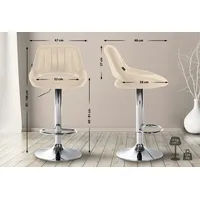 CLP Barhocker Milet Kunstleder creme/chrom