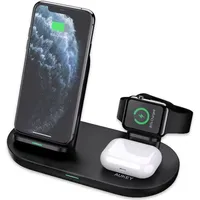 Aukey LC-A3-Bla Aircore Series 3-in-1 Wireless Charging Dock (Kabellose
