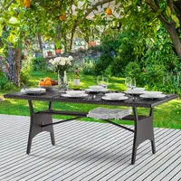 CASARIA Polyrattan Gartentisch Takeo Braun 190x90x75cm WPC