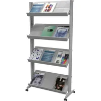 Paperflow Prospekthalter UPP3.35 mobil 4Fächer alu