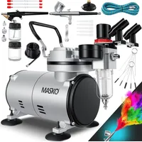 Masko MASKO® Airbrush-Set mit Kompressor 4 bar inkl. Airbrush-Pistolen