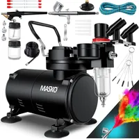 Masko MASKO® Airbrush-Set mit Kompressor 4 bar inkl. Airbrush-Pistolen