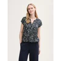 Tom Tailor Kurzarm-bluse - Multicolor Navy Dot Structure -