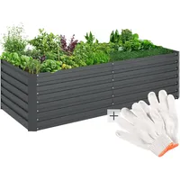 Tectake Hochbeet Metall, Hochbeete-Kit für Beet, Hochbeet Garten, wetterfest,