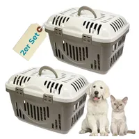 GarPet 2x Katzentransportbox Oben Öffnen Open Top Stressfrei Dachöffnung