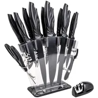 Intirilife 17-teiliges Set Messerblock und Schärfer Sparschäler multifunktionale Schere