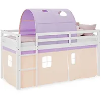 Homestyle4u Hochbett Lila Weiß, Holz, Kinder- & Jugendzimmer, Kindermöbel,