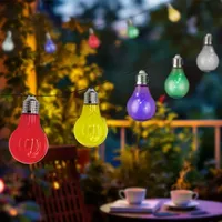 Spetebo LED Solar Lichterkette mit 10 bunten LED Glühbirnen