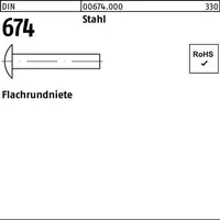 Industrial Quality Supplies DIN 674 Flachrundniete Stahl 3 x