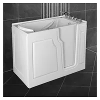 Purehaven Seniorenbadewanne 122x71 cm mit Whirlpool-Funktion Wasserdüsen integrierter Tür