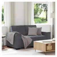 VidaXL Couch Samt 2-Sitzer Dunkelgrau