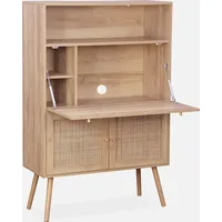 Sweeek - Schreibschrank / Sekretär, 2 Türen und Regale,