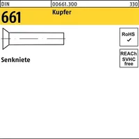 Industrial Quality Supplies DIN 661 Senkniete Kupfer 4 x