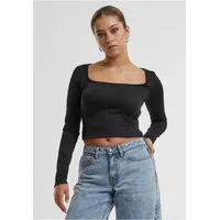URBAN CLASSICS Glitter Square Neck Langarm-oberteil - Black -