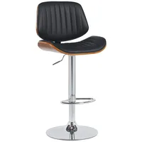 CLP Barhocker Clawson Kunstleder walnuss/schwarz/chrom