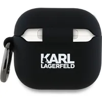 Karl Lagerfeld Kla4Runkchk AirPods 4 Hülle schwarz/schwarz Silikon Karl&Chaupette