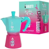 Bialetti Moka Express Squid Game© 6 Tassen, Verbrühungssicherer Griff,